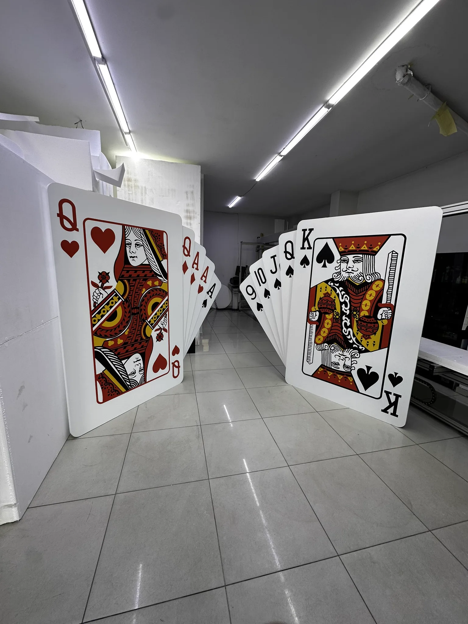 Large-scale playing card décor objects