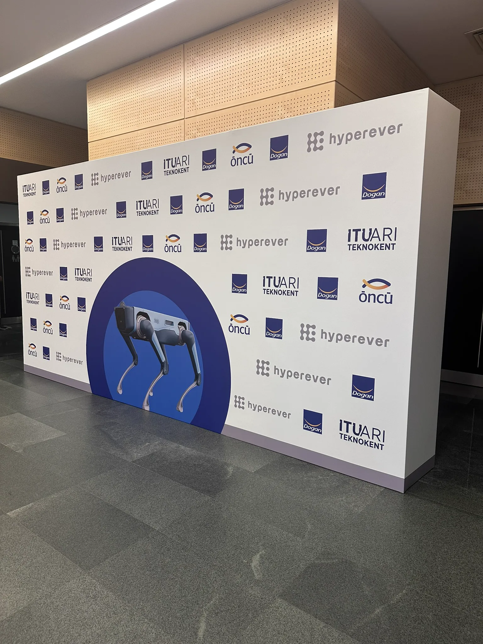 Branded photo wall for a corporate event