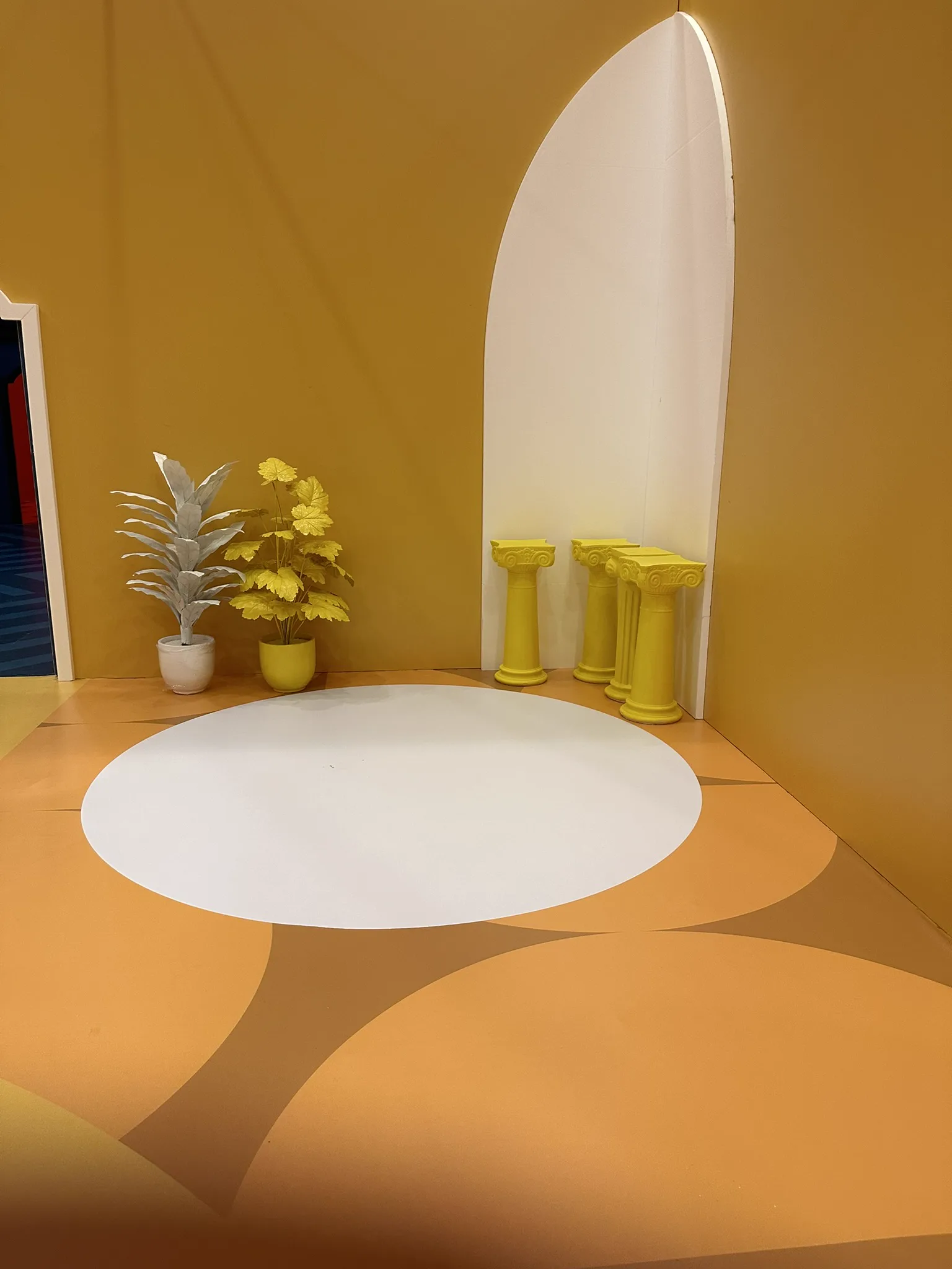 Yellow decorative display area